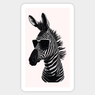 Zebra with black glasses Sticker